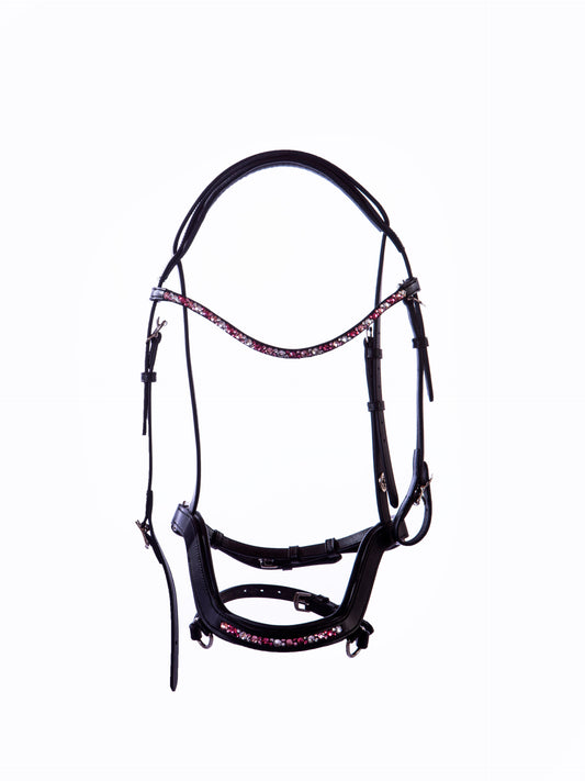 Hestagallery Hátid ergonomisk trense med sten i pink farver