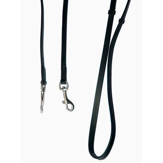 Hestagallery sort lædertøjle med stoppere